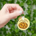 Challah Bread Happy Hanukkah Chanukah Holiday Key Ring<br><div class="desc">Keychain features an original marker illustration of a delicious loaf of challah bread. Perfect for Hanukkah holiday celebrations! This design is also available on other products. Lots of additional food prints are also available from this shop. Don't see what you're looking for? Need help with customization? Contact Rebecca to have...</div>