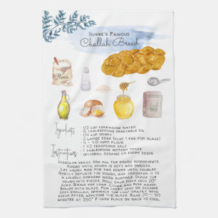 Challah Bread   Recipe Heirloom Tea Towel