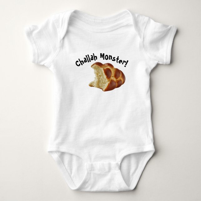 Challah Monster Shabbat Baby Bodysuit (Front)