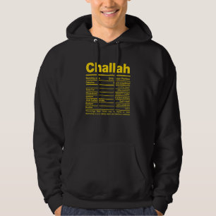 Challah Nutrition Facts Hanukkah Jewish Kosher Foo Hoodie