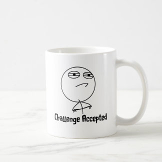 Challenge Accepted Black & White Text Coffee Mug