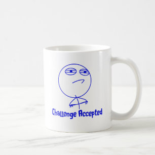 Challenge Accepted Blue & White Text Coffee Mug
