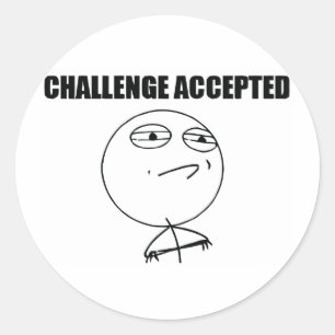 Challenge Accepted Classic Round Sticker