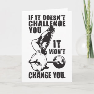 CHALLENGE and CHANGE. Women's Workout Motivational Card
