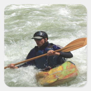 challenge and success kayak square sticker