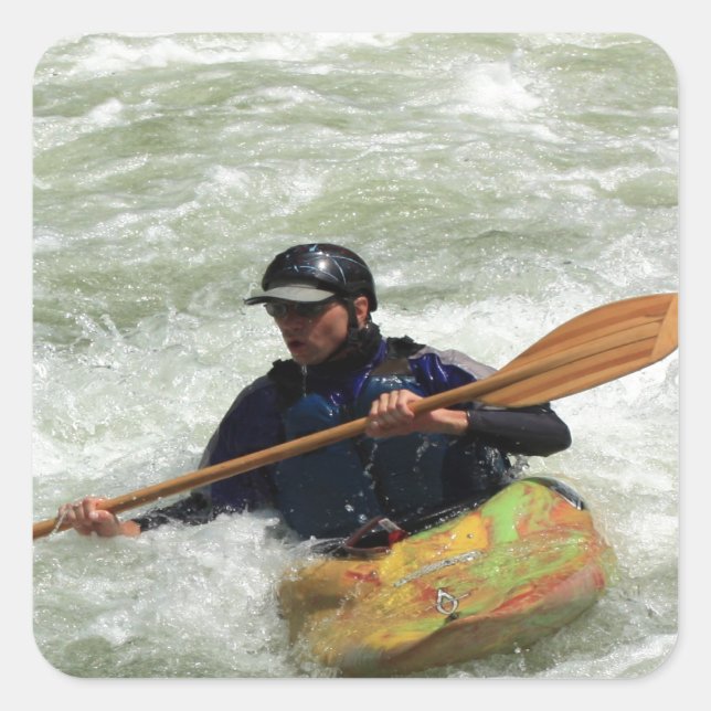 challenge and success kayak square sticker (Front)