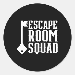 Challenge Gamed Locked Escape Room Squad Mystery Classic Round Sticker