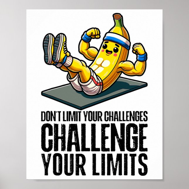 Challenge Your Limits Bodybuilder Abdominal Muscle Poster (Front)