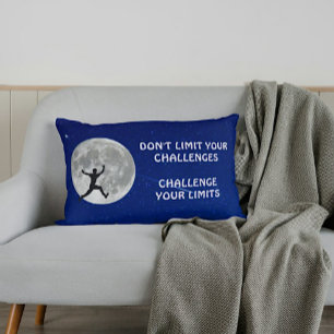 Challenge your limits motivational quote lumbar cushion