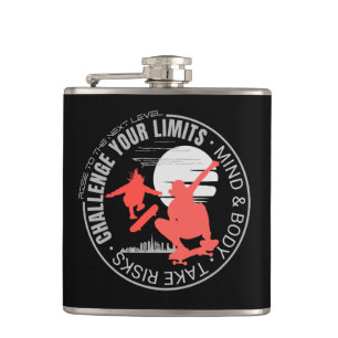 Challenge Your Limits Next Level Inspirational  Hip Flask