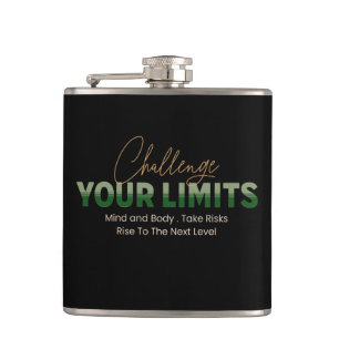 Challenge Your Limits Next Level Inspirational  Hip Flask
