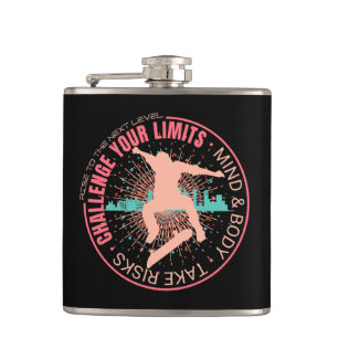 Challenge Your Limits Next Level Inspirational  Hip Flask