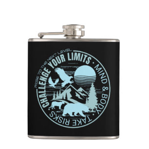 Challenge Your Limits Next Level Inspirational Hip Flask
