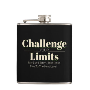 Challenge Your Limits Next Level Inspirational  Hip Flask