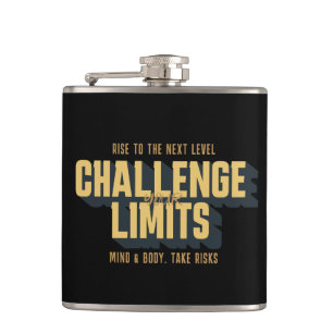 Challenge Your Limits Next Level Inspirational Hip Flask