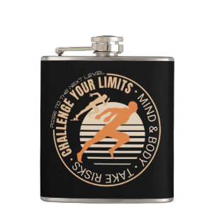 Challenge Your Limits Next Level Inspirational  Hip Flask
