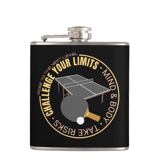 Challenge Your Limits Next Level Inspirational  Hip Flask (Front)