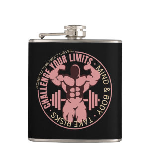 Challenge Your Limits Next Level Inspirational  Hip Flask