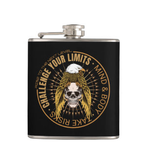 Challenge Your Limits Next Level Inspirational  Hip Flask