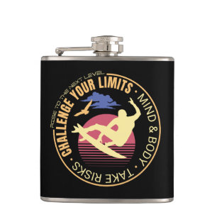 Challenge Your Limits Next Level Inspirational  Hip Flask