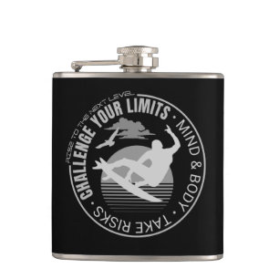Challenge Your Limits Next Level Inspirational  Hip Flask