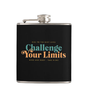 Challenge Your Limits Next Level Inspirational  Hip Flask