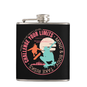 Challenge Your Limits Next Level Inspirational  Hip Flask