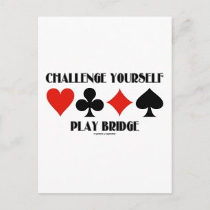 Challenge Yourself Play Bridge Postcard