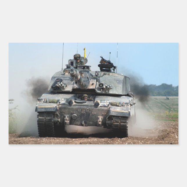 Challenger 2 Main Battle Tank (MBT) British Army Rectangular Sticker (Front)