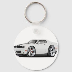Challenger SRT8 White-Black Car Key Ring