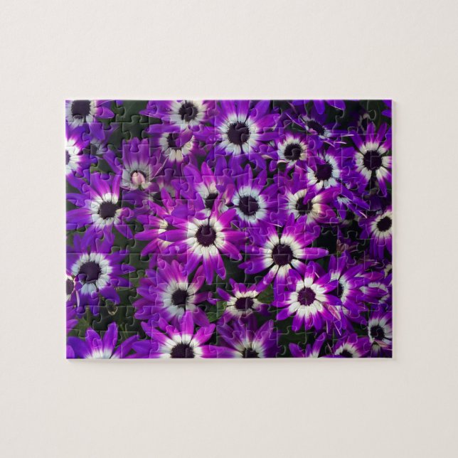Challenging Bright Purple Flower Photo Floral Jigsaw Puzzle (Horizontal)