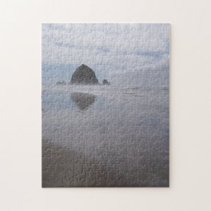 Challenging Haystack Rock Oregon Photo Jigsaw Puzzle
