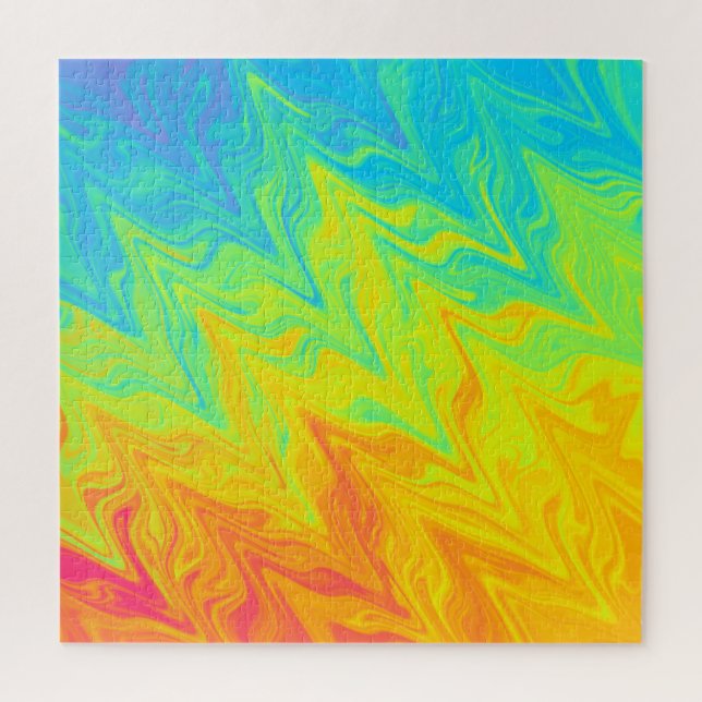 Challenging Rainbow Marbled Puzzle (Vertical)