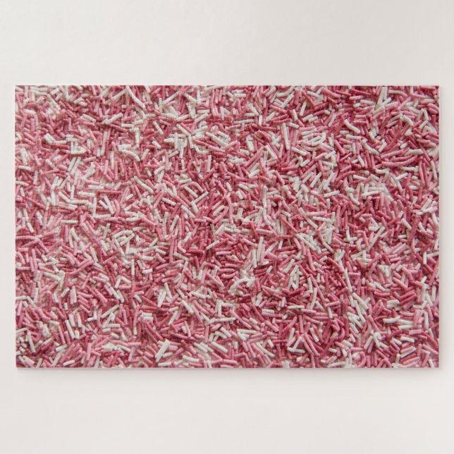 Challenging sprinkles pink white jigsaw puzzle (Horizontal)