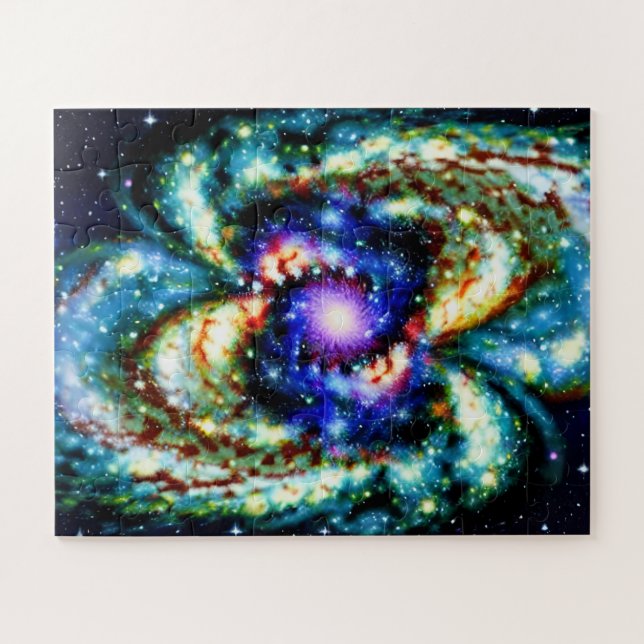 Challenging universe blue and purple cosmic fun jigsaw puzzle (Horizontal)