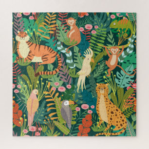 Challenging Watercolor Jungle Jigsaw Puzzle