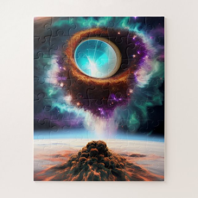 Challenging worm hole inside our Milky Way galaxy Jigsaw Puzzle (Vertical)