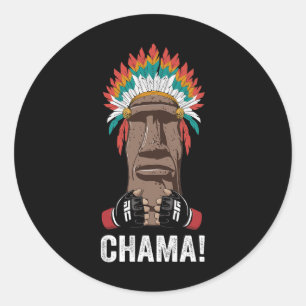 Chama Fighter Mma Fan Jjb Boxing Muay Thai Kickbox Classic Round Sticker