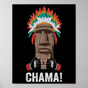 Chama Fighter Mma Fan Jjb Boxing Muay Thai Kickbox Poster