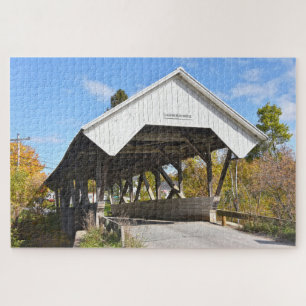 Chamberlin Mill Covered Bridge, Lyndon, Vermont Ji Jigsaw Puzzle