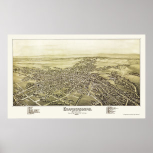 Chambersburg, PA Panoramic Map - 1894 Poster