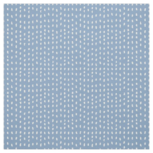 Chambray Blue Rustic Dash Paint Texture Fabric (Swatch)