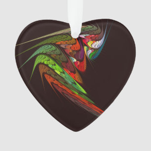 Chameleon Abstract Art Acrylic Heart Ornament