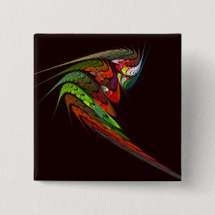 Chameleon Abstract Art Button (square)