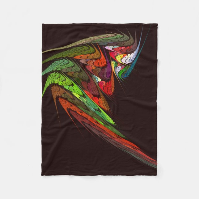 Chameleon Abstract Art Fleece Blanket (Front)