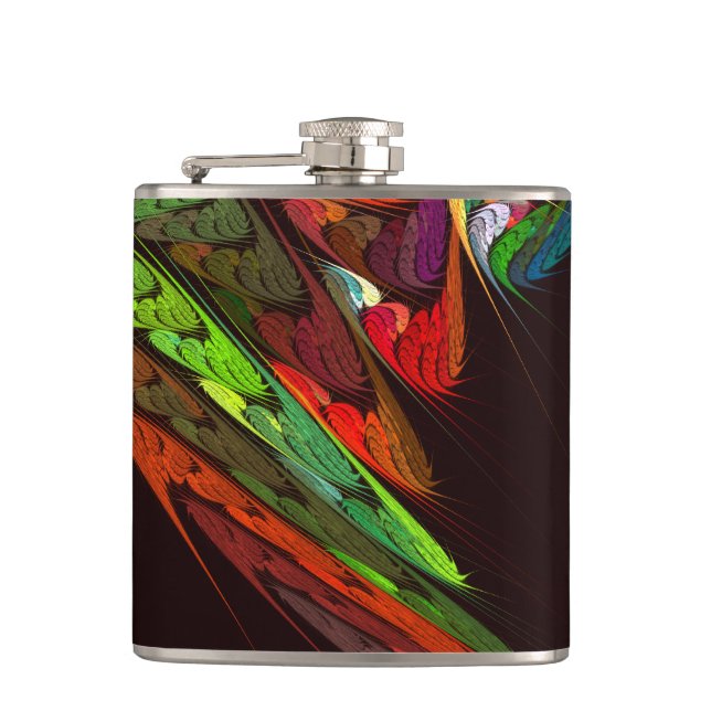 Chameleon Abstract Art Hip Flask (Front)