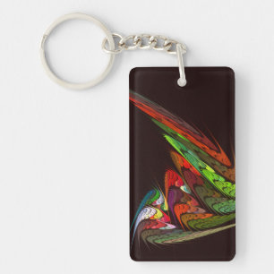 Chameleon Abstract Art Key Ring