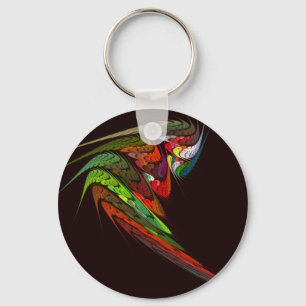 Chameleon Abstract Art Keychain