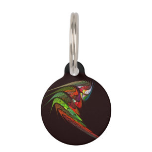 Chameleon Abstract Art Round Pet Tag