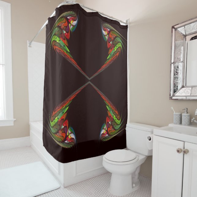 Chameleon Abstract Art Shower Curtain (In Situ)